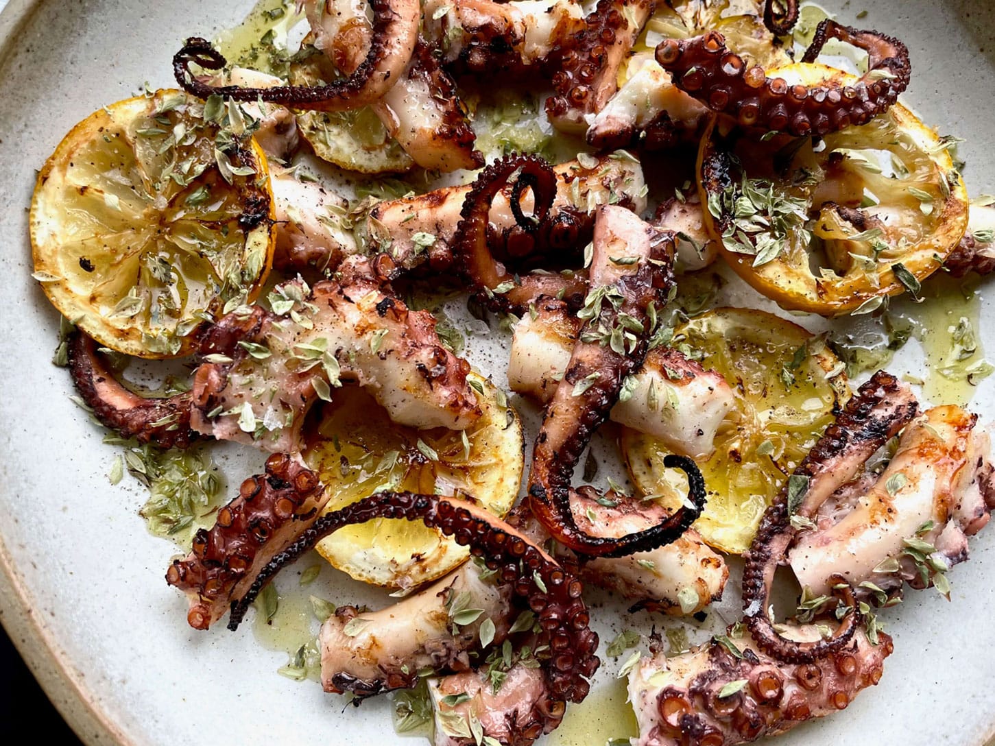 Grilled Octopus with Lemon, Oregano and Bay