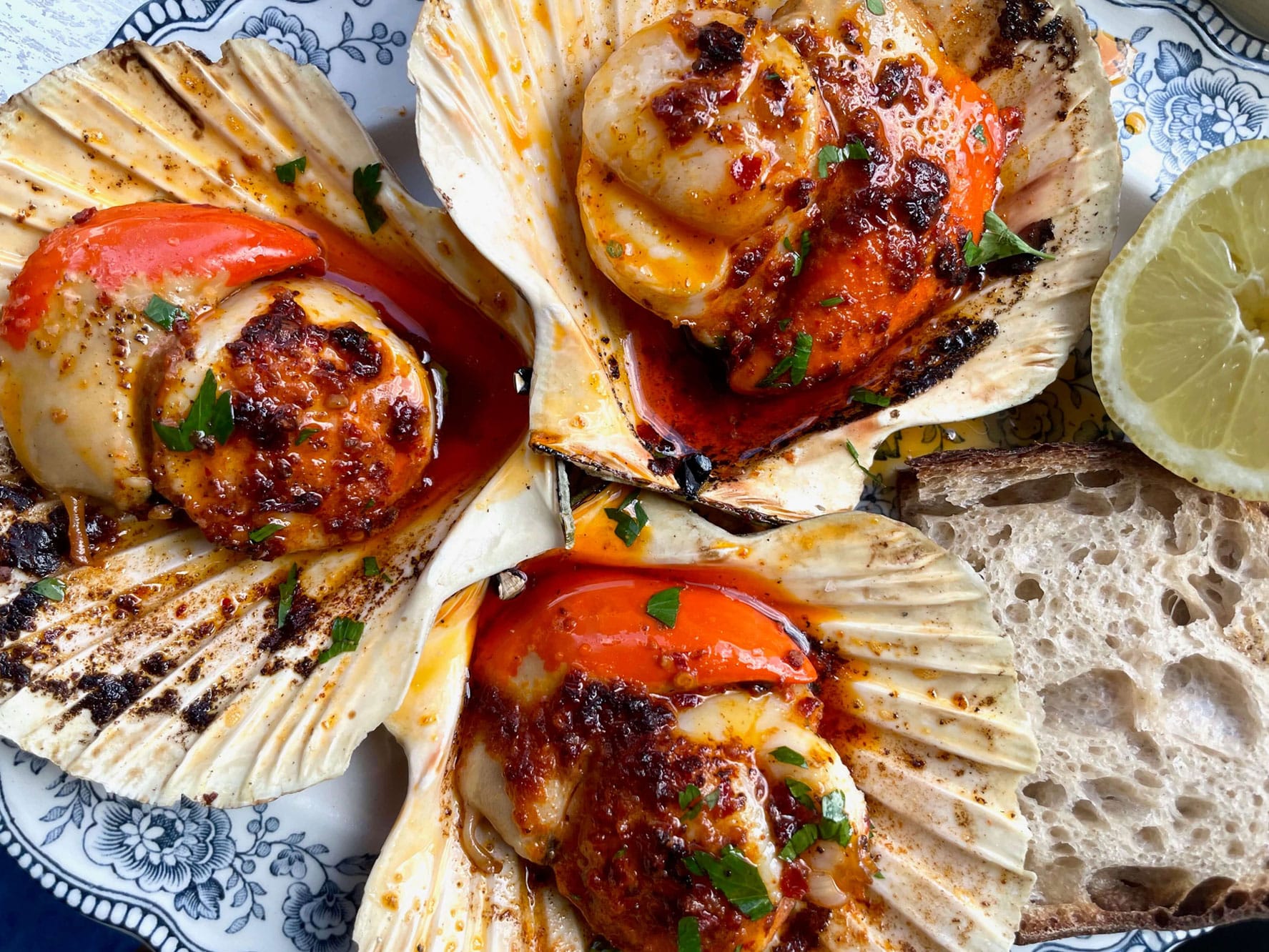 Grilled Scallops with ‘Nduja Butter